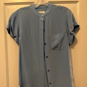 Equipment blue silk blouse